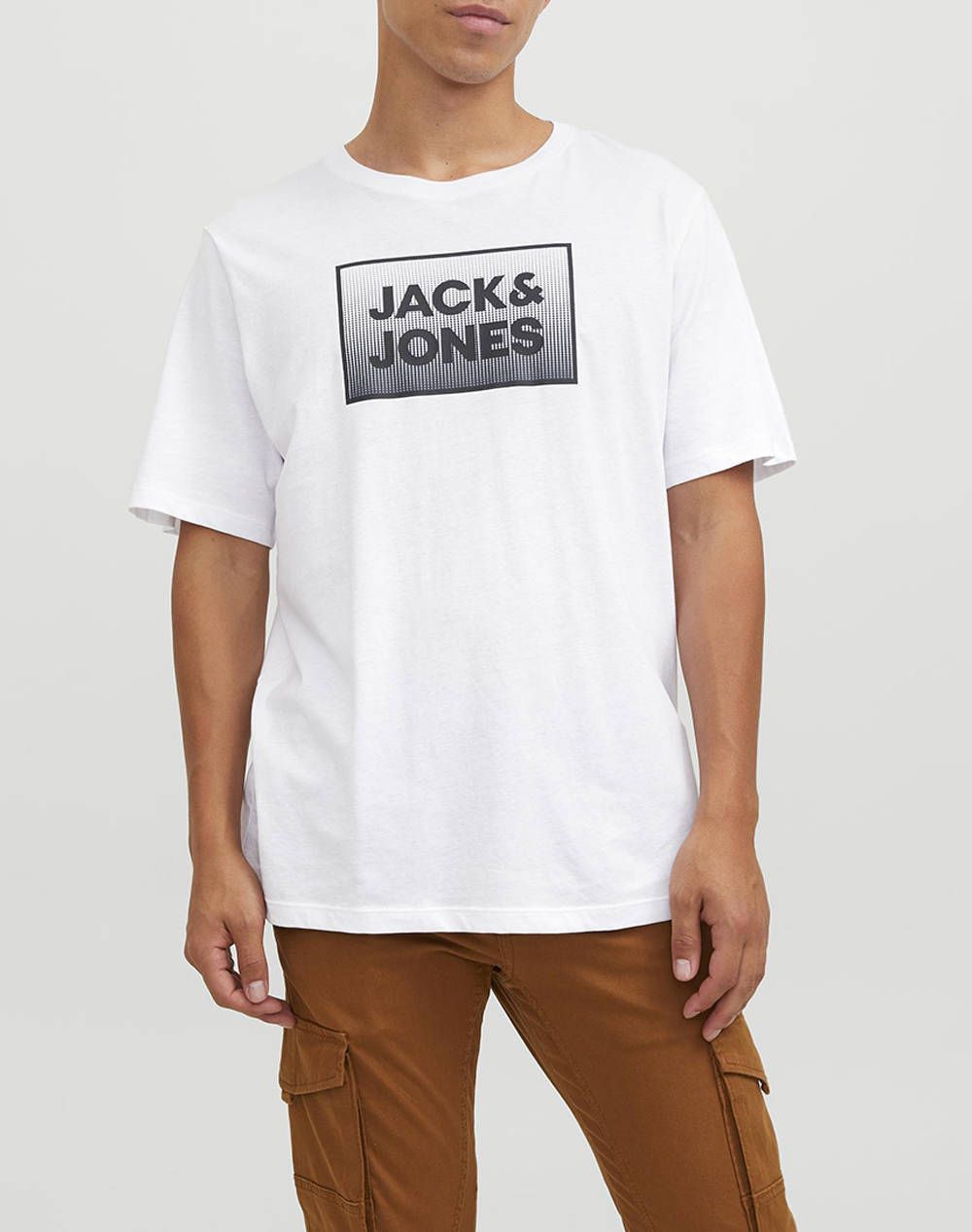 Jack&Jones Jjsteel Tee Ss Crew Neck Men Clothes T Shirts & Sweatshirts T Shirts White Cotton 12249331 White Male T-Shirts