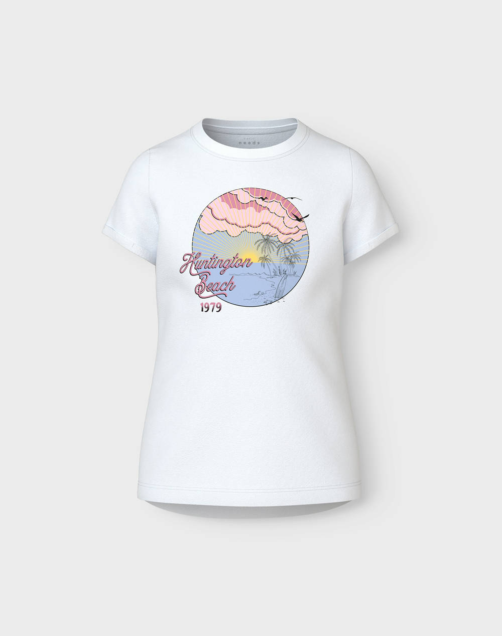 Name It Nkfvix Ss Top Kids Girl Clothes Shirts White Cotton,Elastic 13227467 Bright Whitebeach Female Shirts