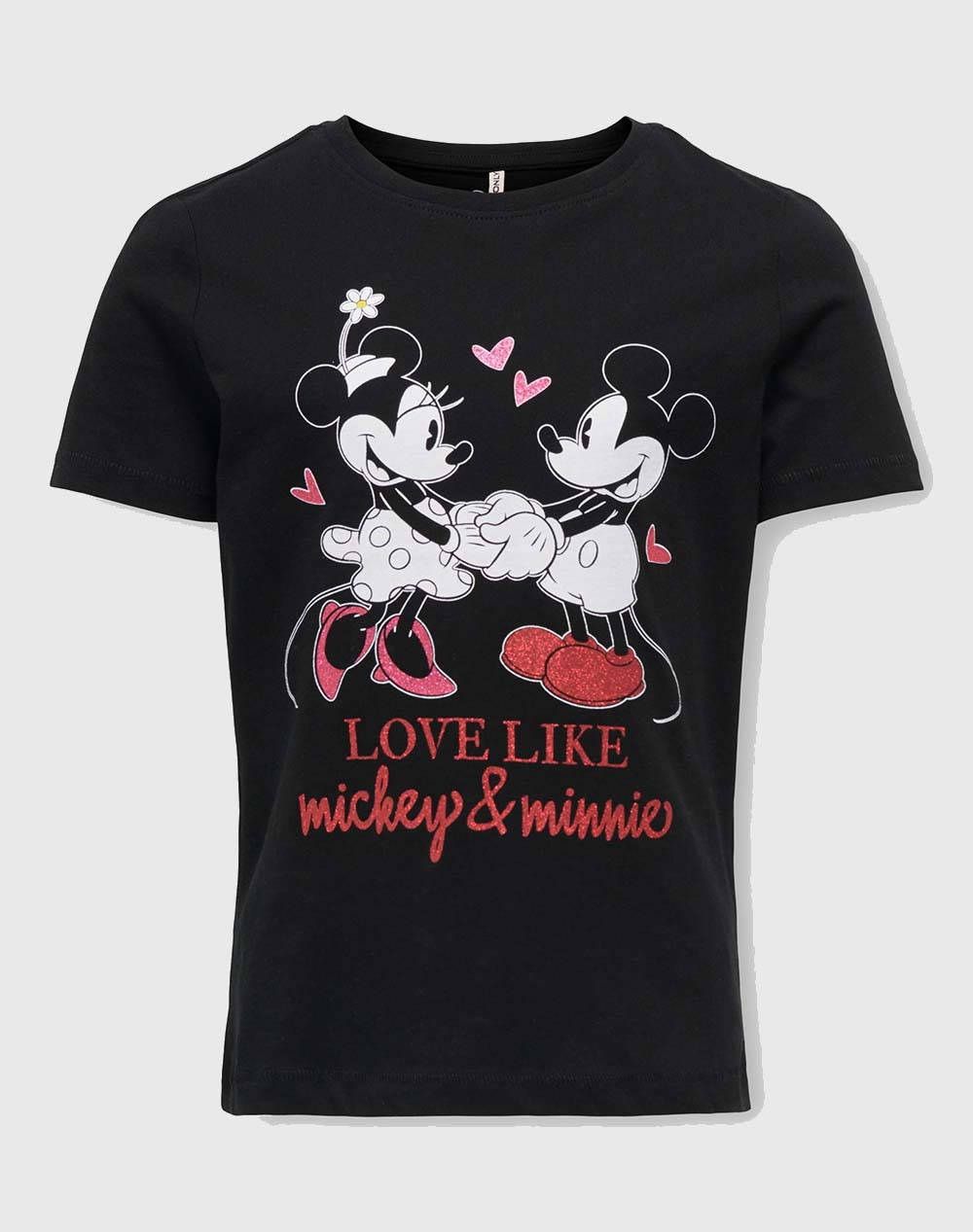 Only Kogmickey Life Reg S/S Valtin Top Kids Girl Clothes Shirts Black Cotton 15319034 Blacklove Like Female Shirts Black