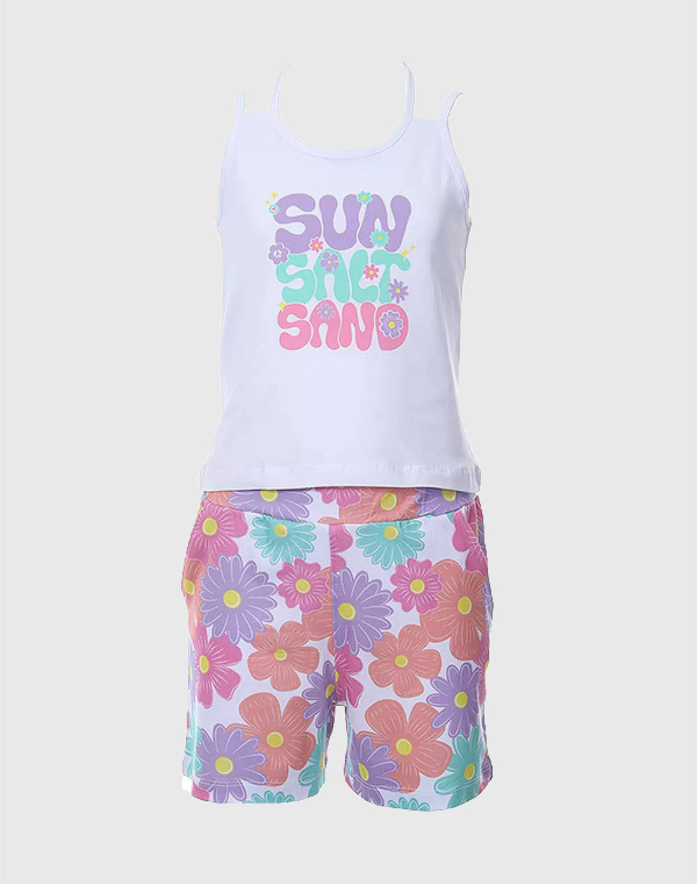 Matou Girl Shorts Set Kids Girl Clothes Sets White Cotton,Elastic,Synthetic 1S24 Mfa2210 White Female Sets