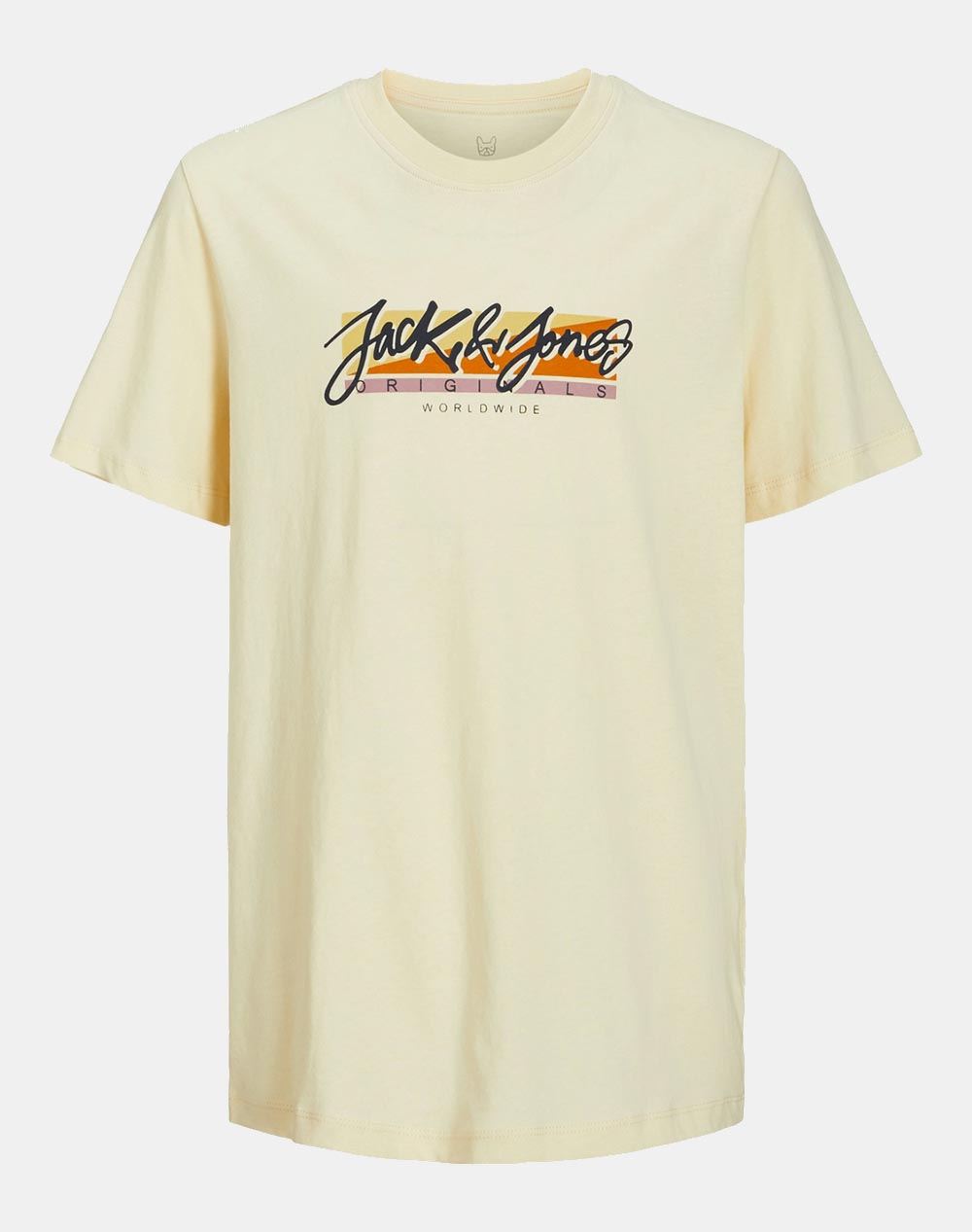 Jack&Jones Jortampa Fastrunner1 Tee Ss Crewneck Jnr Kids Boy Clothes T Shirts Cream Cotton 12256938 Buttercream Male T-Shirts