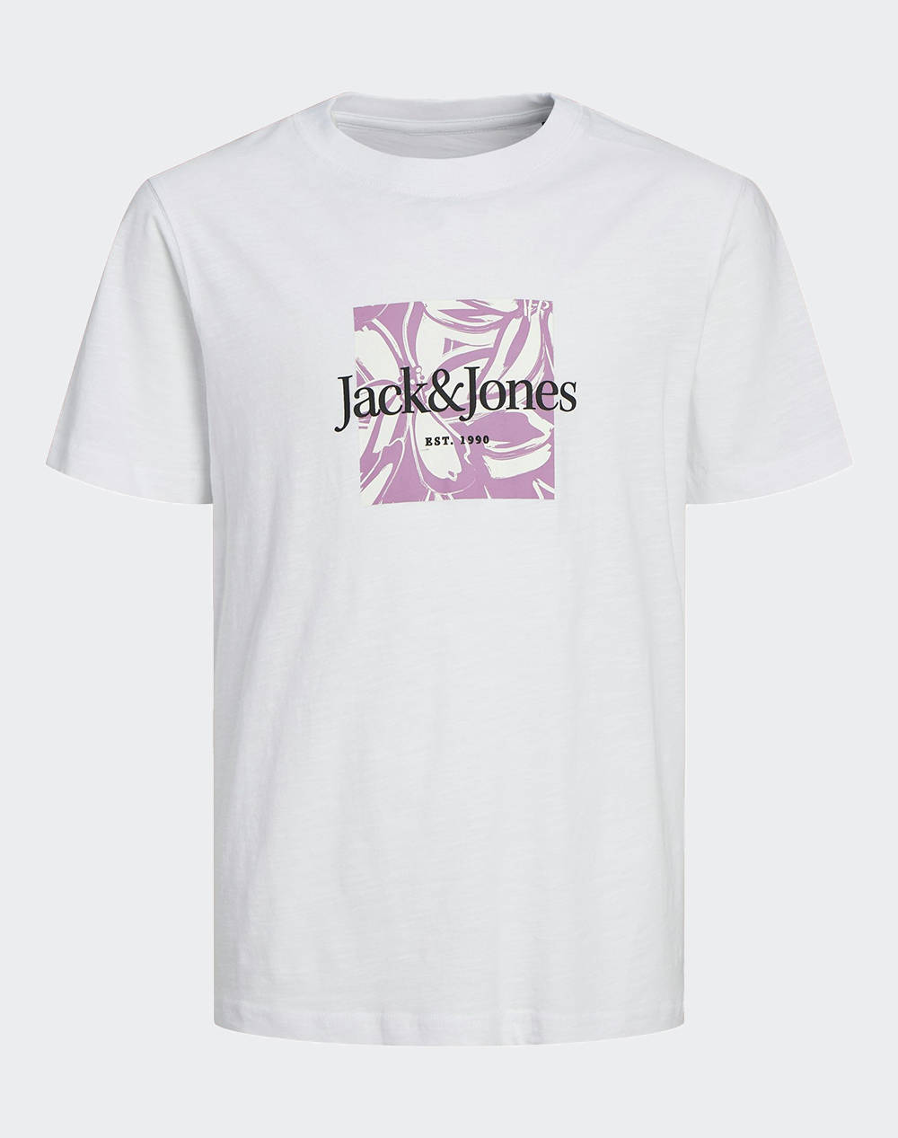 Jack&Jones Jorlafayette Branding Tee Ss Crew Jnr Kids Boy Clothes T Shirts White Cotton 12253973 Bright White Male T-Shirts