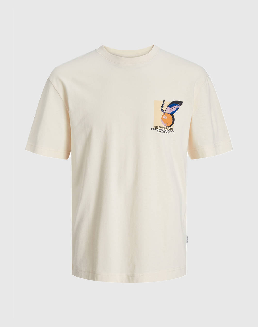 Jack&Jones Jortampa Back Tee Ss Crew Neck Jnr Kids Boy Clothes T Shirts Cream Cotton 12254032 Buttercreamloose Male T-Shirts