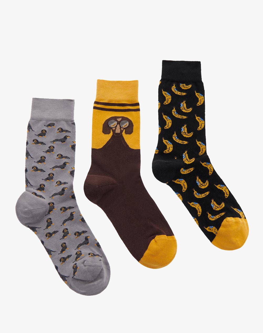 Walk Unisex Go Bananas Cotton Socks 3 Pack Men Accessories Socks Multi Cotton,Elastic,Synthetic Bs 6 Multi Male Socks