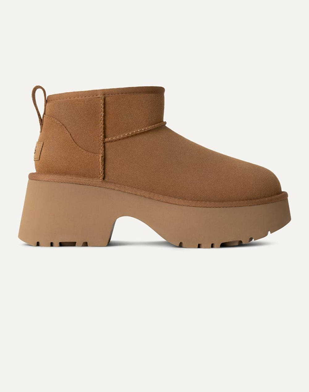 Ugg Classic Ultra Mini New Heights Γυναικα Παπουτσια Μποτες/Μποτακια Tan Δερμασουετ 1158311 00Kd