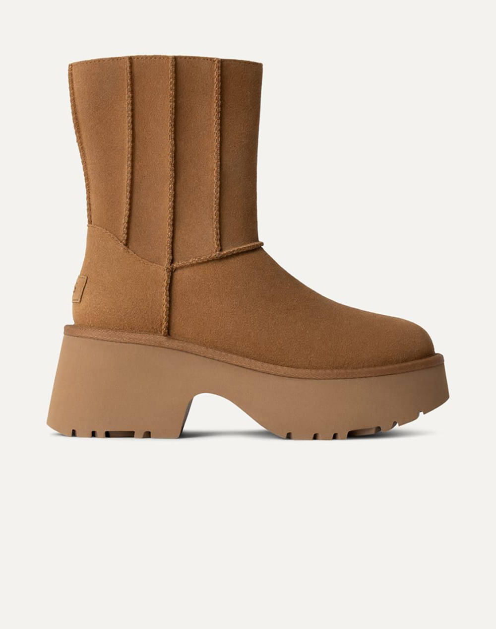 Ugg Classic Twin Seam New Heights Γυναικα Παπουτσια Μποτες/Μποτακια Tan Δερμασουετ 1158313 00Kd