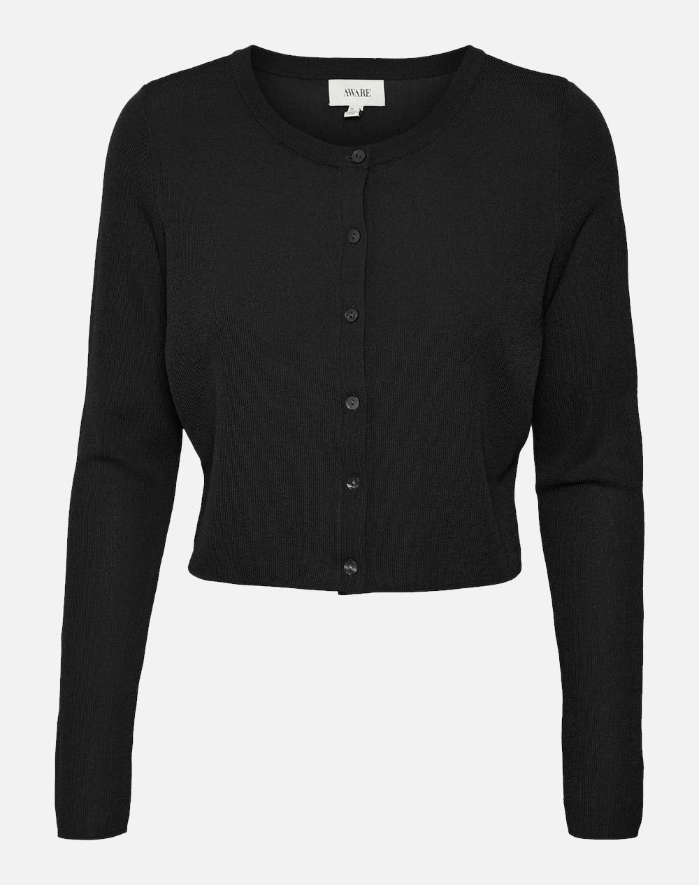 Vero Moda Vmlita Ls O Neck Cropped Cardigan Vma Women Clothes Tops Tops/Bodies Black Viscose,Synthetic 10312346 Black Female Tops/Bodies Black