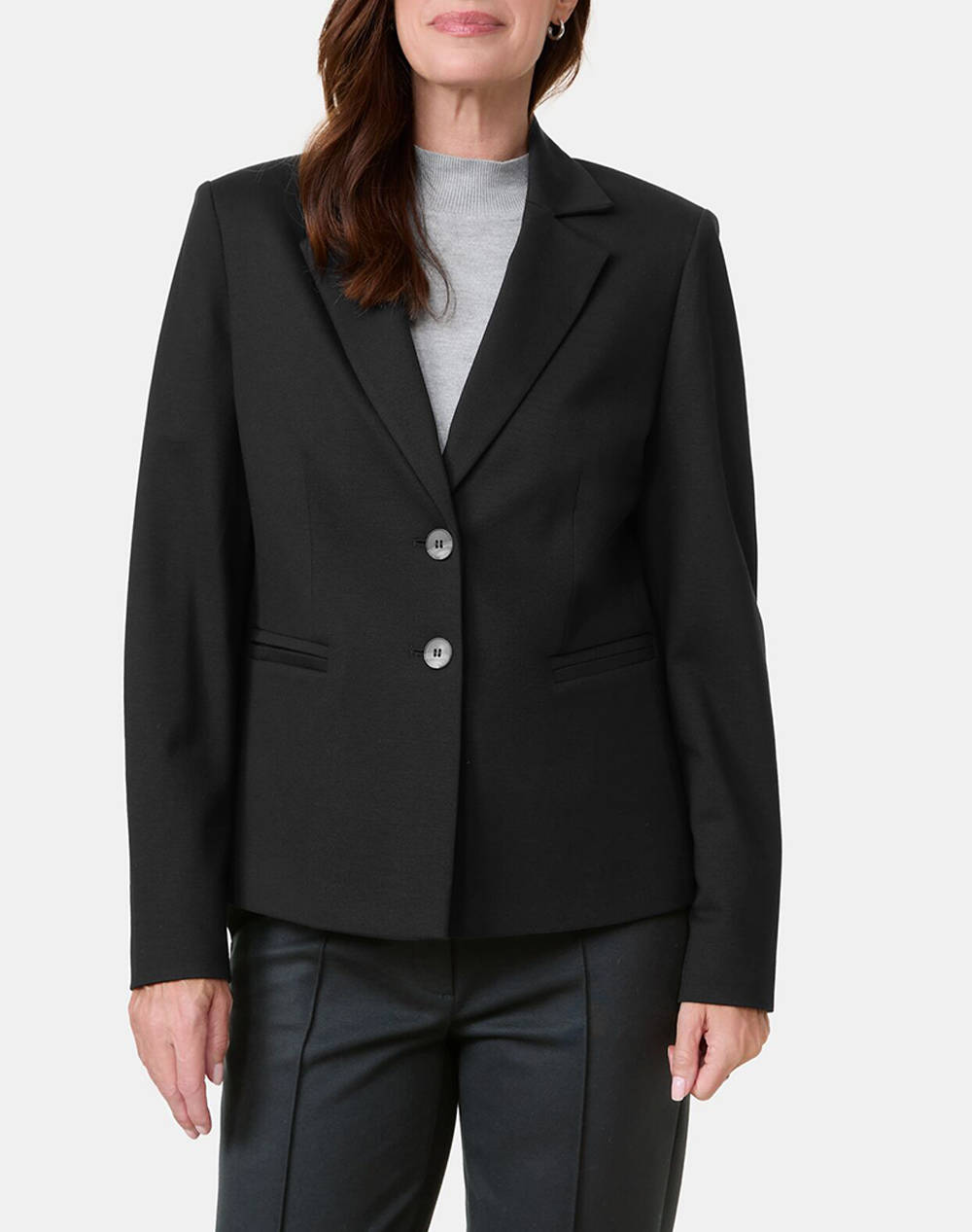 Gerry Weber Blazer Long Sleeve Women Clothes Outerwear Blazers Black Viscose,Elastic,Synthetic 935037 31218 11000 Female Blazers Black