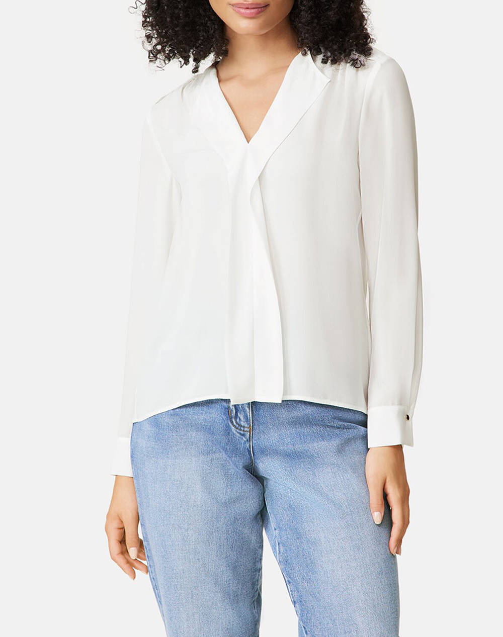Gerry Weber Shirt 1/1 Sleeve Women Clothes Tops Tops/Bodies Offwhite Synthetic 460052 31445 99700 Female Tops/Bodies