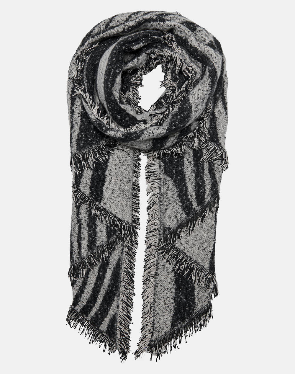 Only Onllana Life Zebra Scarf Cc Women Accessories Scarves Gray Synthetic 15299009 Pumice Stone Female Scarves