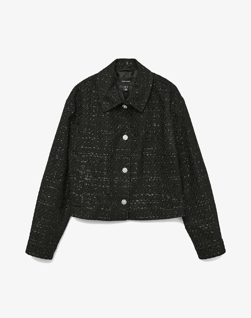 Vero Moda Vmnina Short Jacket Women Clothes Outerwear Outerwear Jackets Black Synthetic 10318785 Black Female Jackets Black