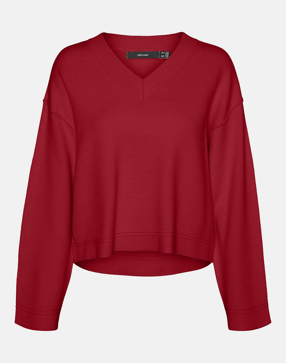 Vero Moda Vmgold Piping Ls V Neck Pull. Ga Lcs Women Clothes Tops Knits Red Viscose,Synthetic 10324004 Salsa Female Knits