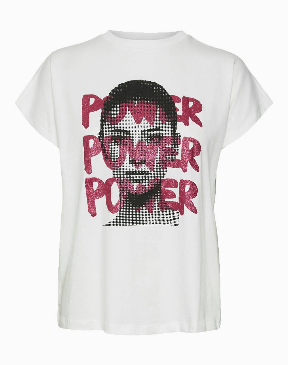 Vero Moda Vmvia Ss Top Box Jrs Vip Women Clothes Tops T Shirts White Cotton 10326790 Snow Whitepower Female T-Shirts