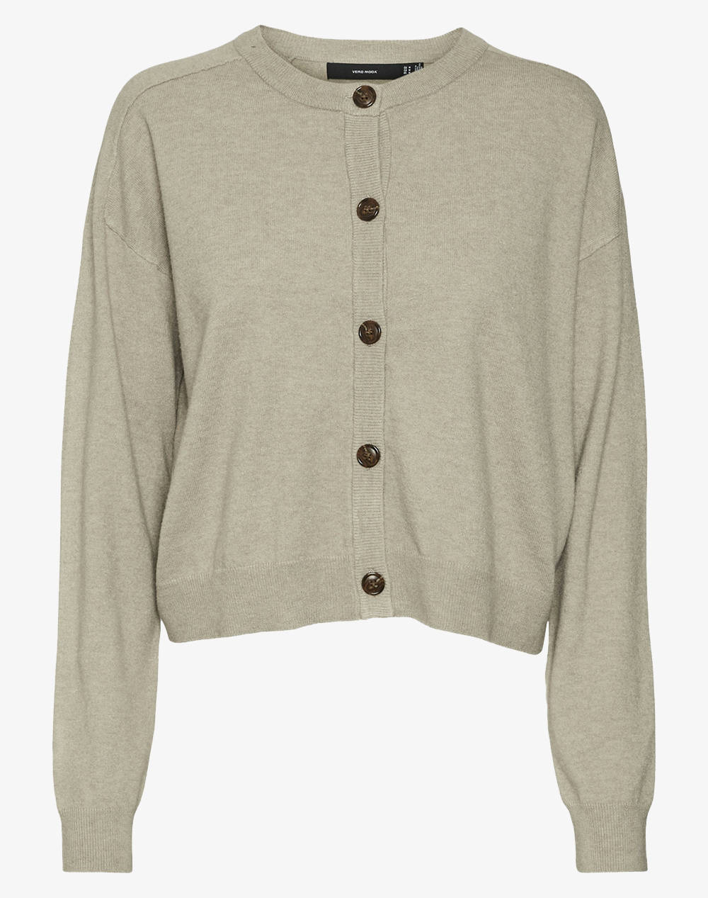 Vero Moda Vmfantastic Ls O Neck Cardigan Ga Boo Women Clothes Tops Knits Biege Viscose,Synthetic 10320632 Moon Rock Female Knits Biege