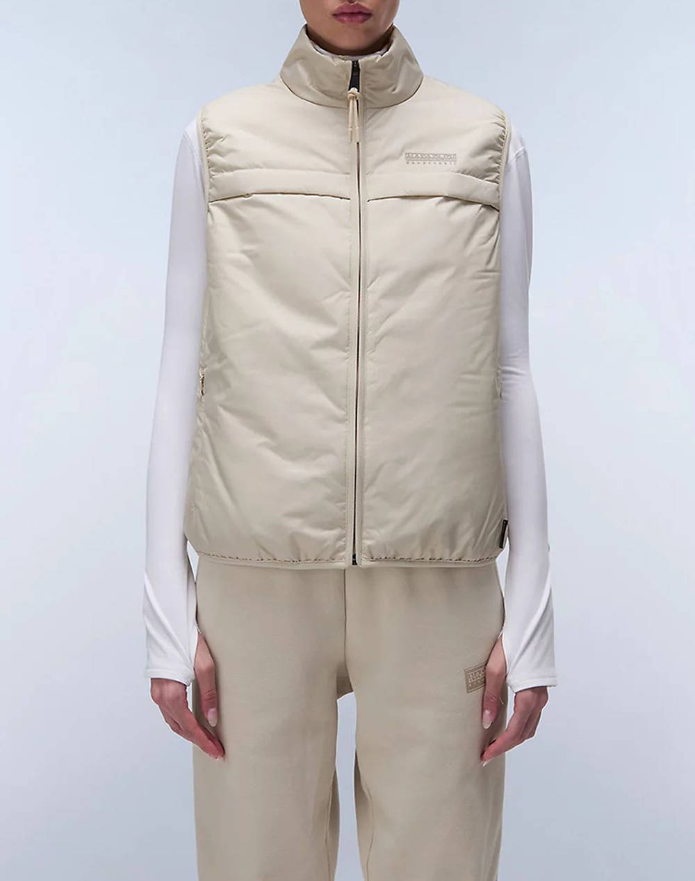 Napapijri A Ruth Vw Women Clothes Outerwear Outerwear Vest Jackets Biege Synthetic Np0A4I6E Npn90 Female Vest Jackets Biege
