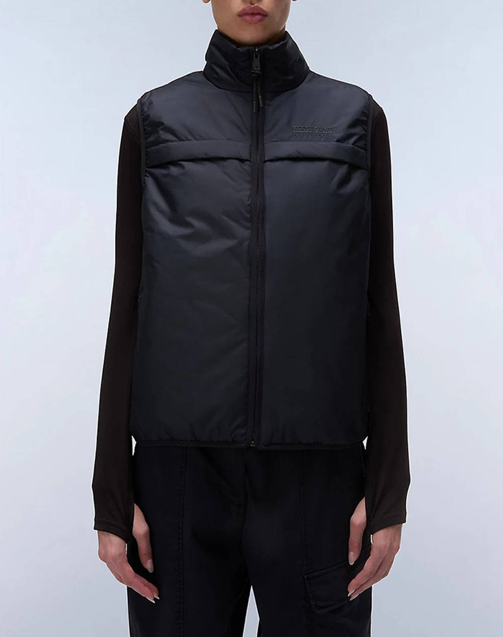 Napapijri A Ruth Vw Women Clothes Outerwear Outerwear Vest Jackets Black Synthetic Np0A4I6E Np041 Female Vest Jackets Black