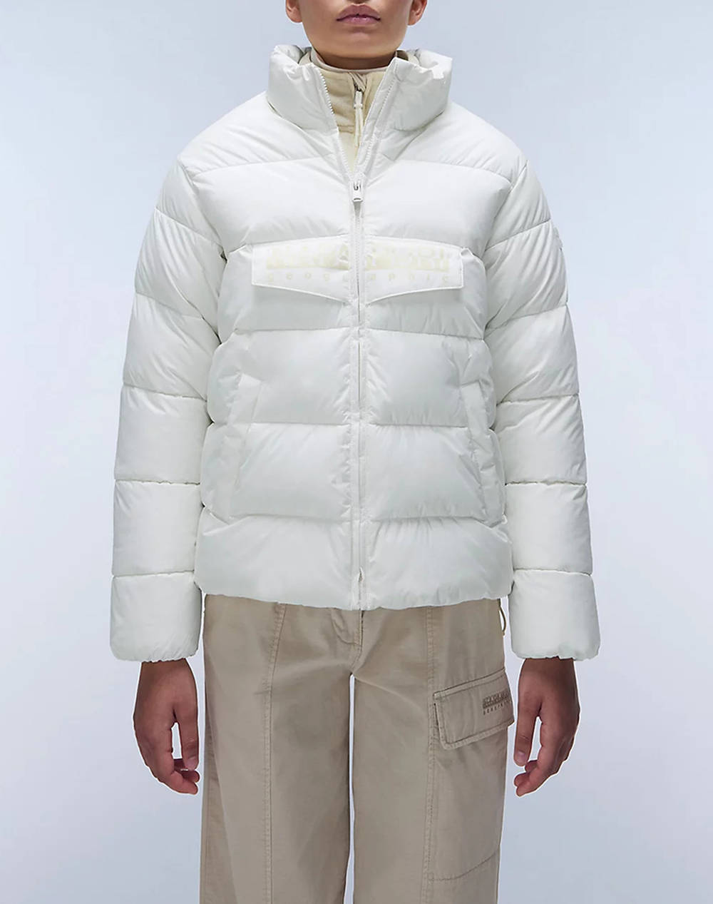 Napapijri Rf Puffer Open W Women Clothes Outerwear Outerwear Jackets Offwhite Synthetic Np0A4Hyx Np206 Female Jackets