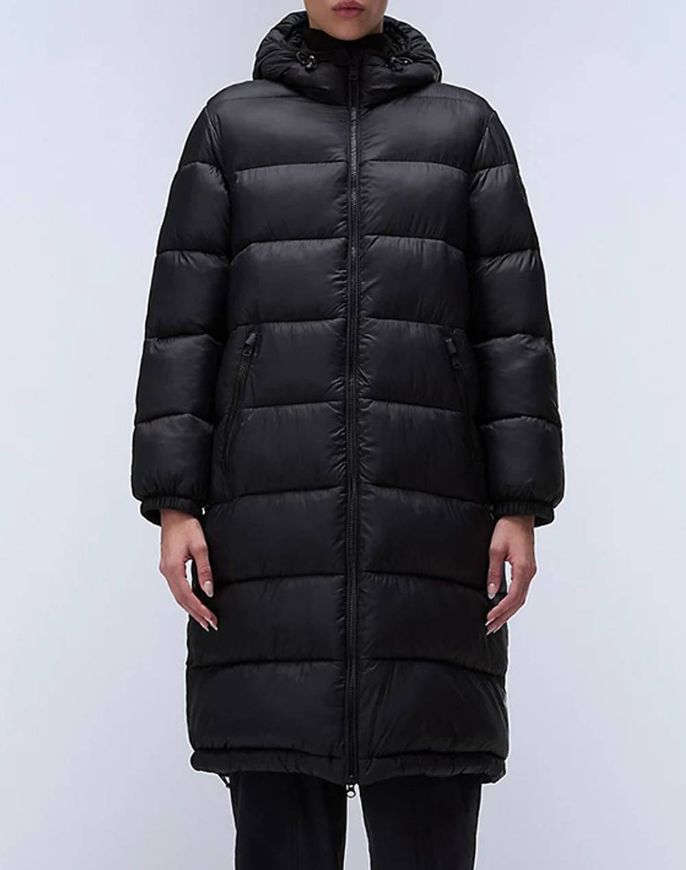 Napapijri A Box Logo Long Hw Women Clothes Outerwear Outerwear Jackets Black Synthetic Np0A4Hz3 Np041 Female Jackets Black