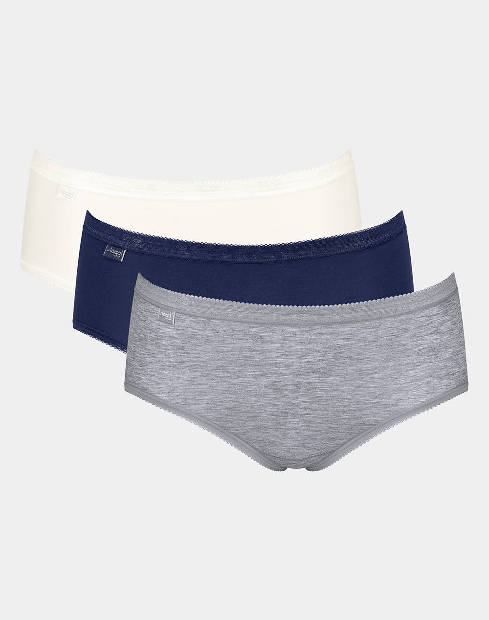 Sloggi Sloggi Basic+ Midi C3P Women Underwear Briefs Briefs Multi Cotton,Elastic 10107163 V017 Female Briefs
