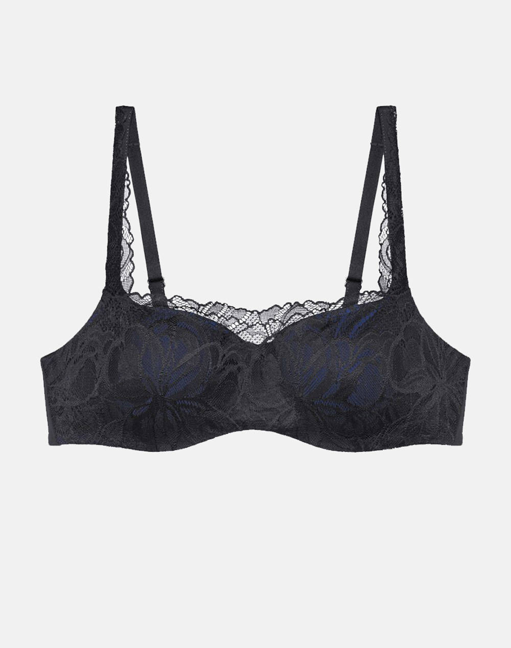 Triumph Body Make Up Illusion Lace Balconette Women Underwear Bras Black Elastic,Synthetic 10219845 0004 Female Bras Black