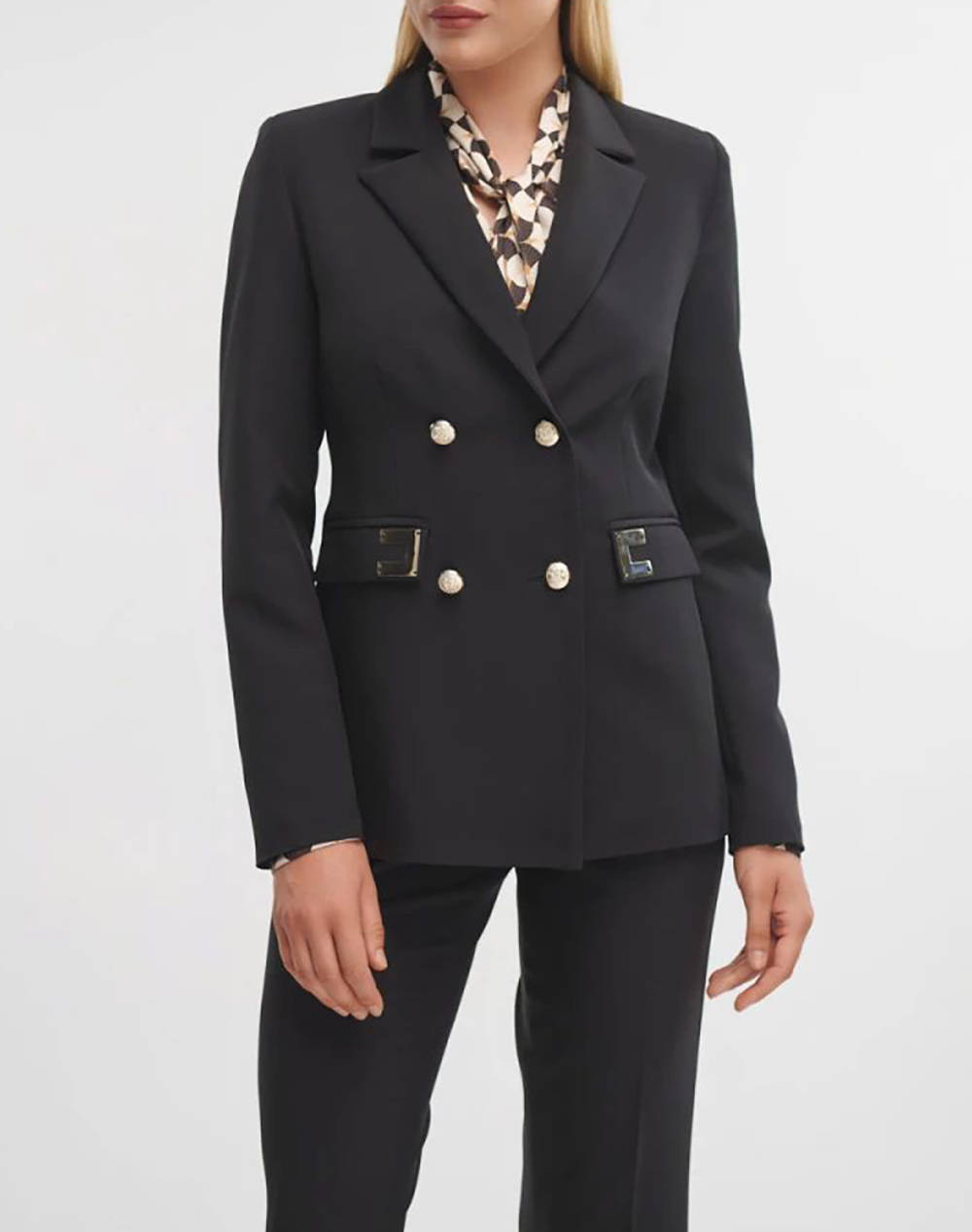 Fibes Jacket Women Clothes Outerwear Blazers Black Elastic,Synthetic 01 5826 Black Female Blazers Black