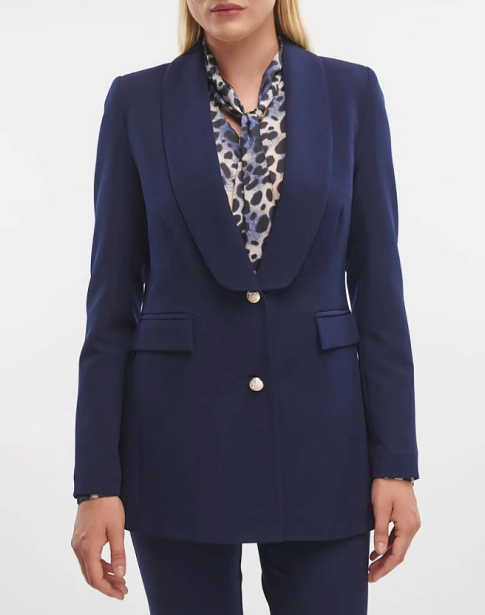 Fibes Jacket Women Clothes Outerwear Blazers Darkblue Elastic,Synthetic 01 5825 Blue Female Blazers Blue