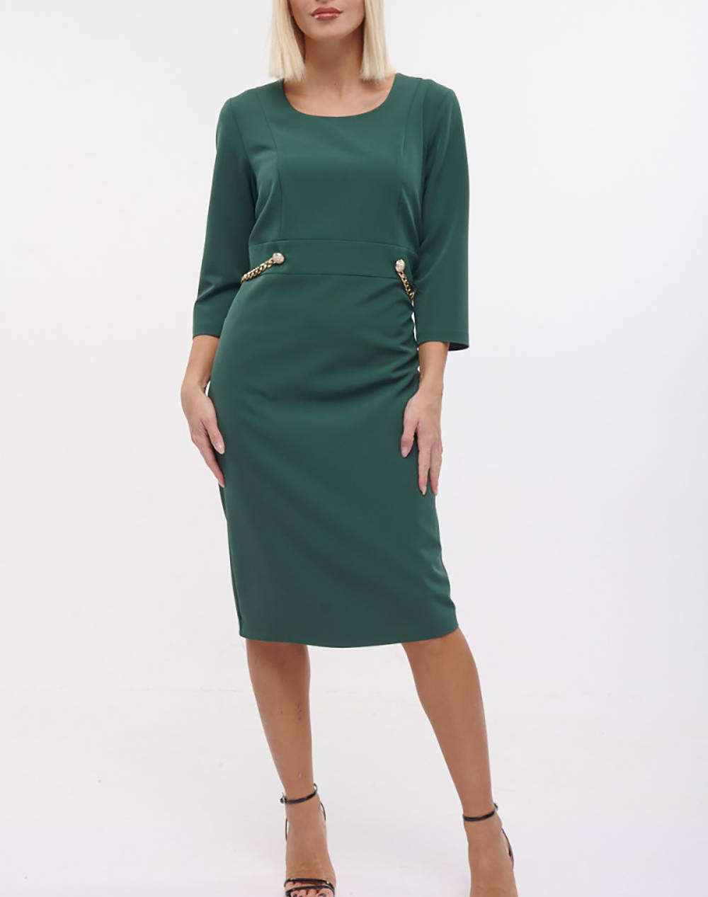 Fibes Dress Women Clothes Dresses Green Elastic,Synthetic 05 5421 Green Female Dresses Green