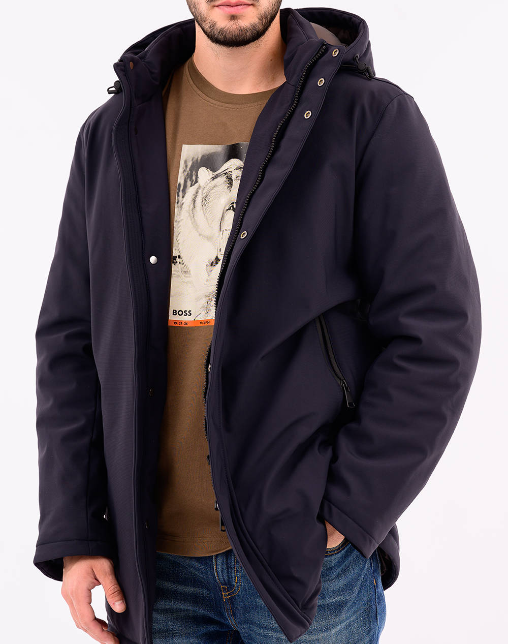 Adimari John Black Jacket Ανδρας Ρουχα Πανωφορια Μπουφαν Navyblue Συνθετικο 24W.Se.027.09 Navy Blue