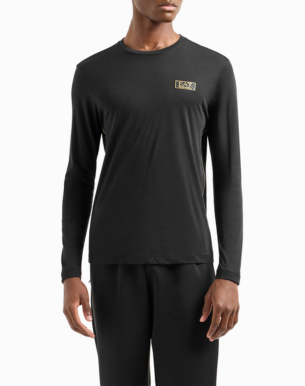Ea7 T Shirt Men Clothes T Shirts & Sweatshirts T Shirts Black Cotton 7M000008Af10170 Uc001 Male T-Shirts Black