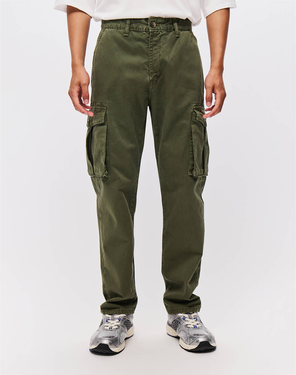 Dirty Laundry Tapered Cargo Trousers Men Clothes Trousers Cargo Khaki Cotton Dlmp000126 Khaki Male Cargo Khaki