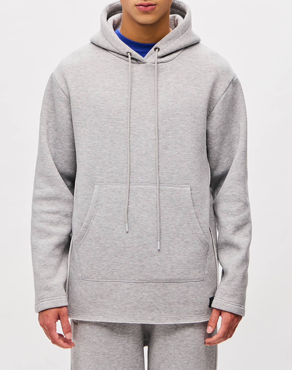 Dirty Laundry Relaxed Hoodie With Raw Edge Detail Men Clothes T Shirts & Sweatshirts Sweatshirts Lightgray Cotton,Synthetic Dlmh000141 Grey Melange