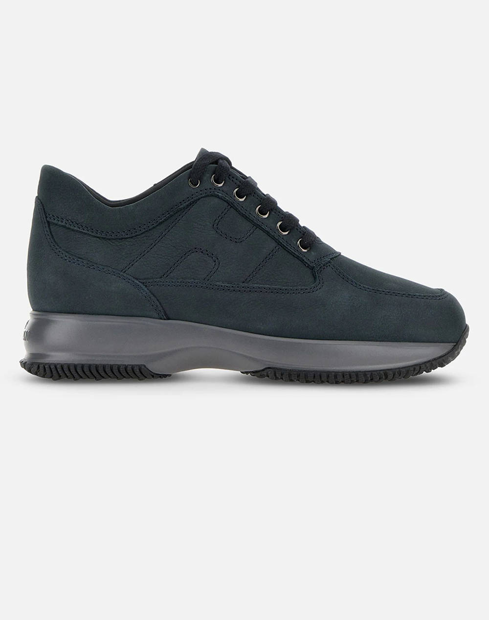 Hogan Interactive Allacciato Men Sports Shoes Shoes Midnightblue Leather Hxm00N00010 6Rnu810 Male Shoes Blue