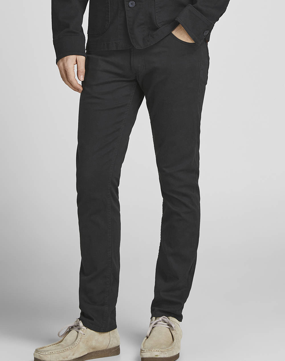 Jack&Jones Jrebgeorge Slim Fivers Men Clothes Trousers Jeans Black Cotton,Elastic 12262652 Black Male Jeans Black
