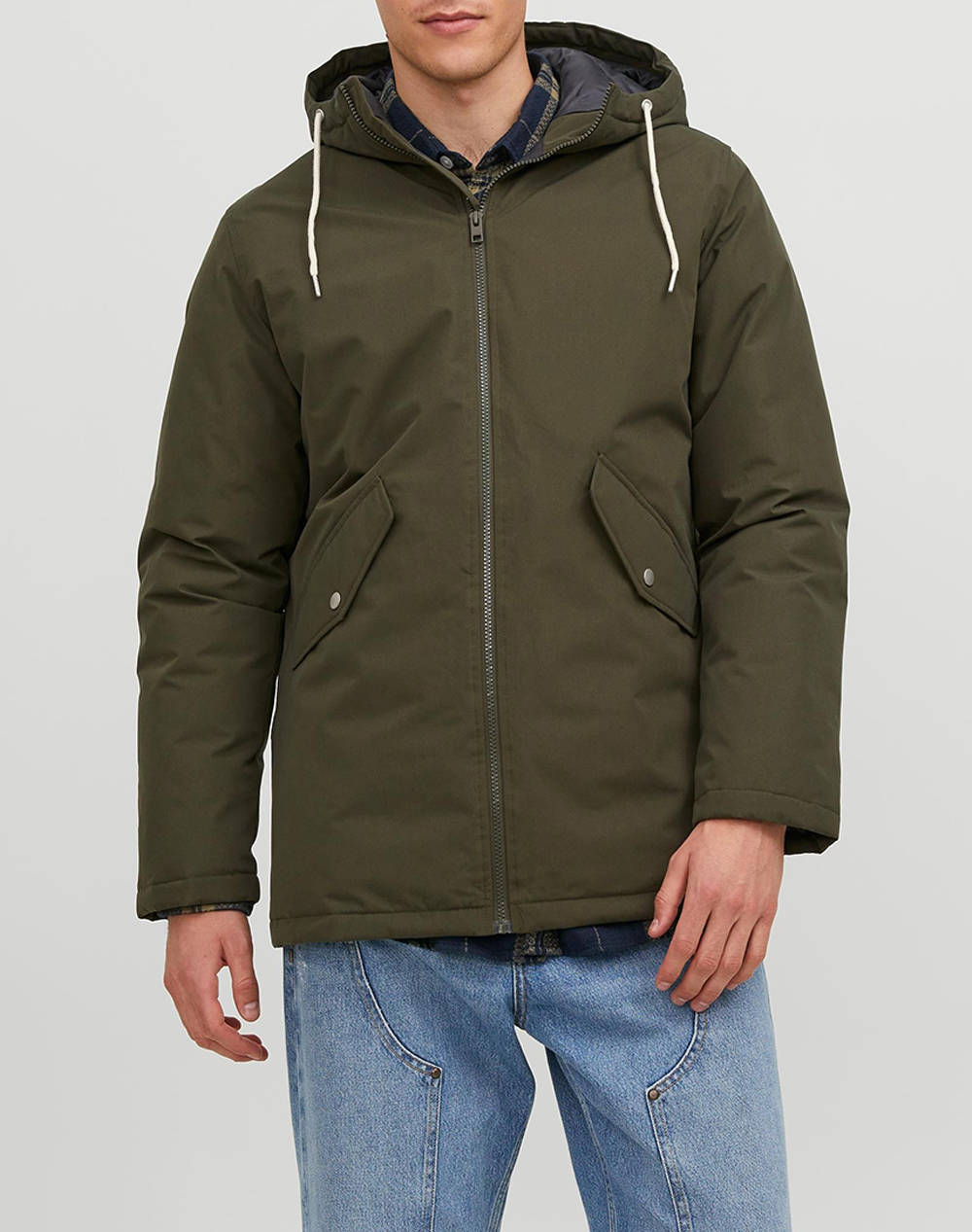 Jack&Jones Jjloop Parka Jacket Men Clothes Outerwear Jackets Darkgreen Synthetic 12236010 Forest Night Male Jackets Green