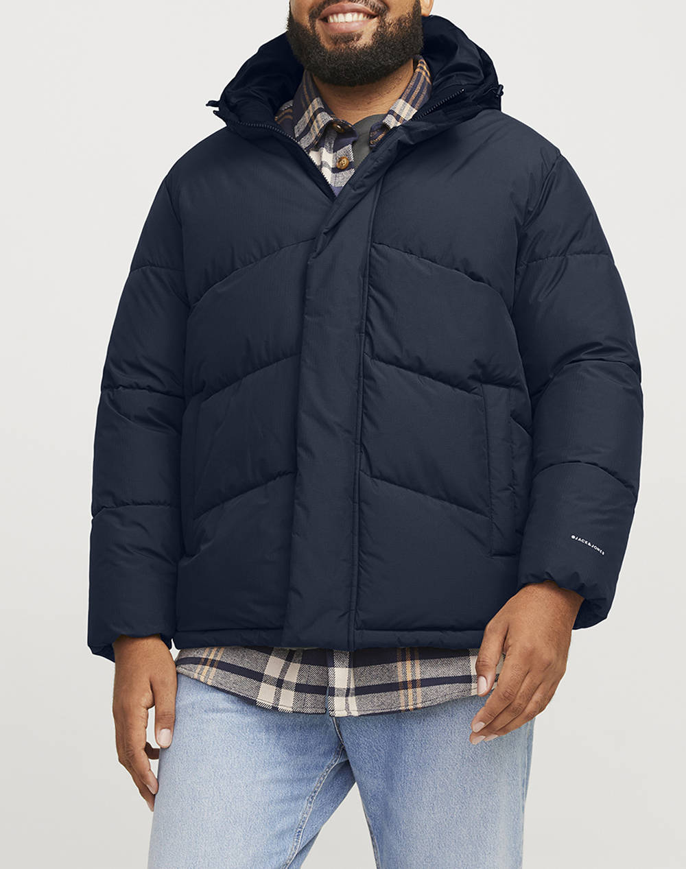 Jack&Jones Jjworld Puffer Jacket Pls Men Clothes Outerwear Jackets Navyblue Synthetic 12263325 Navy Blazer Male Jackets Blue