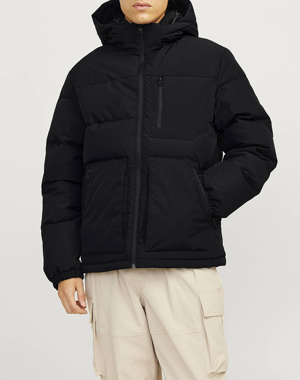 Jack&Jones Jjeotto Puffer Jacket Sn Men Clothes Outerwear Jackets Black Synthetic 12258416 Black Male Jackets Black