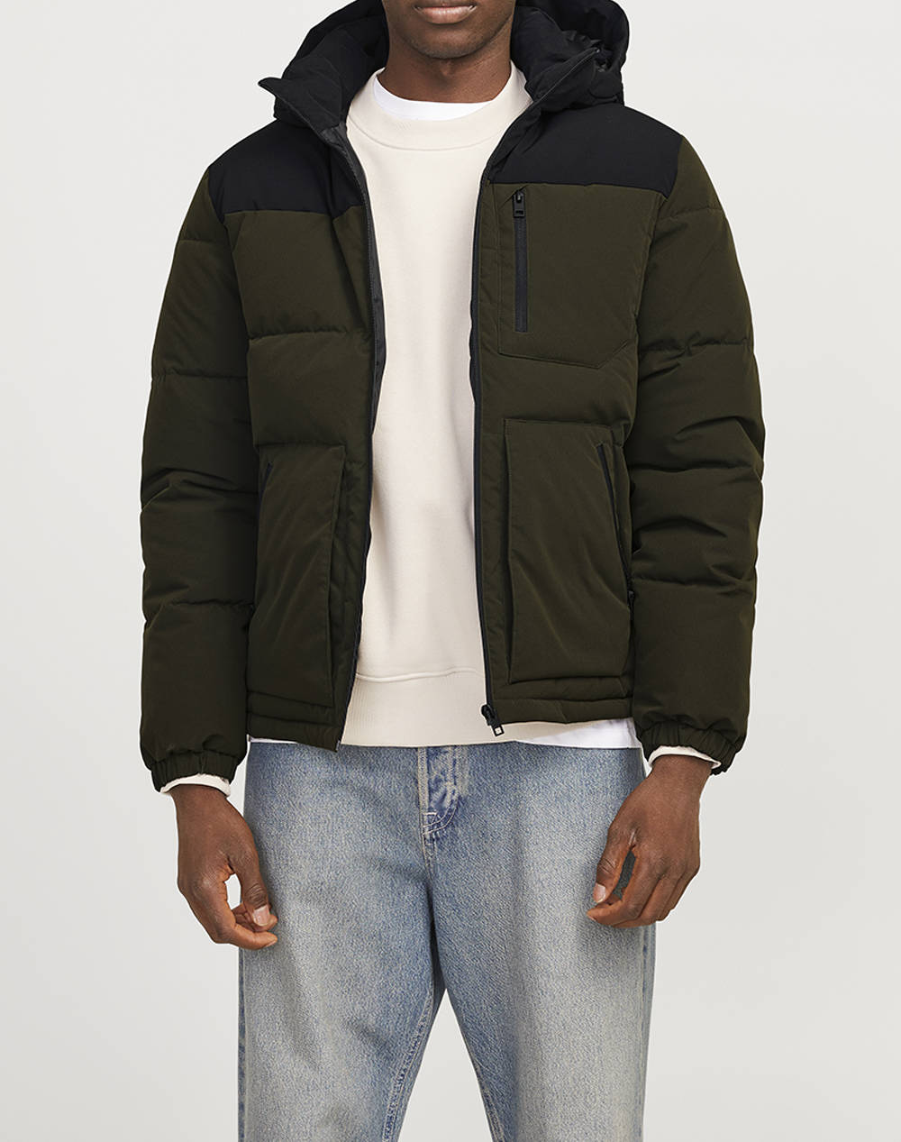 Jack&Jones Jjeotto Puffer Jacket Sn Men Clothes Outerwear Jackets Darkgreen Synthetic 12258416 Rosin Male Jackets Green