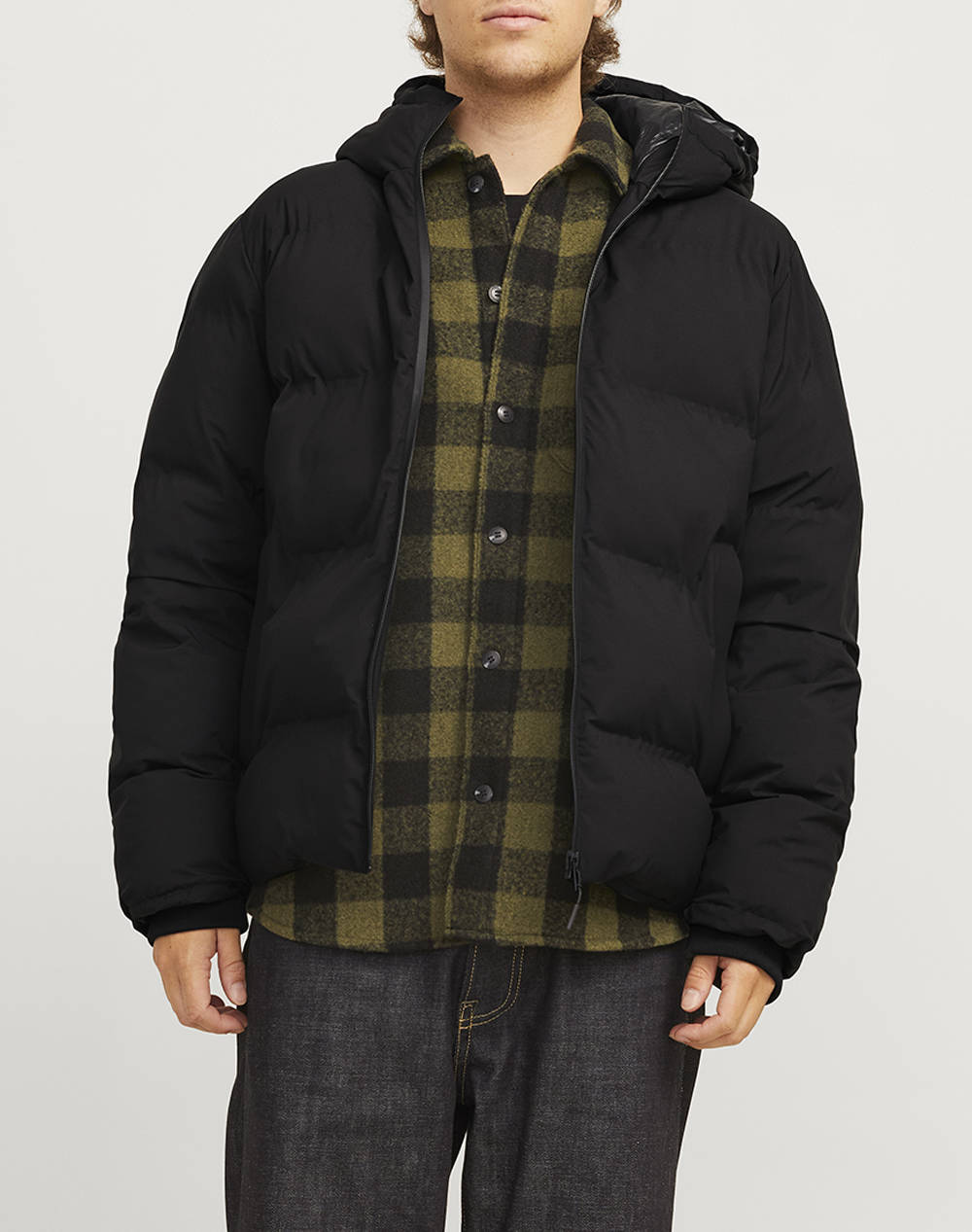 Jack&Jones Jjpayne Puffer Jacket Men Clothes Outerwear Jackets Black Synthetic 12256887 Black Male Jackets Black
