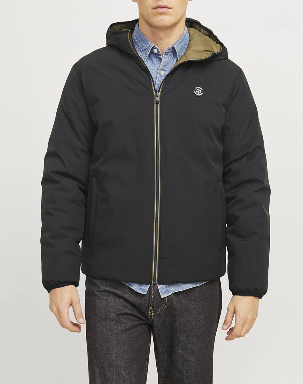 Jack&Jones Jprblubrook Reversible Jacket Ln Men Clothes Outerwear Jackets Black Elastic,Synthetic 12259367 Black Male Jackets Black