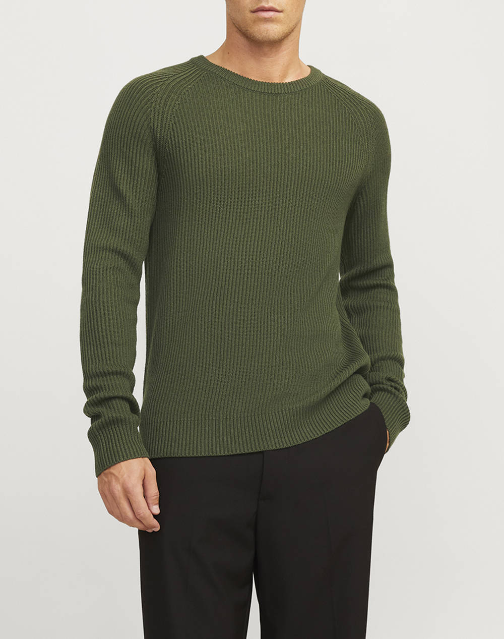 Jack&Jones Jjpannel Knit Crew Neck Aw24 Men Clothes T Shirts & Sweatshirts Knits Green Cotton,Woolen Mixture 12258471 Kombu Green Male Knits Green