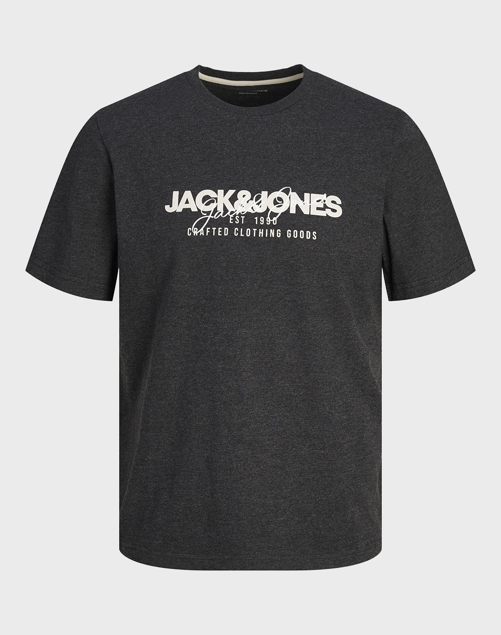 Jack&Jones Jjalvis Tee Ss Crew Neck Men Clothes T Shirts & Sweatshirts T Shirts Black Cotton 12256803 Blackmelange Male T-Shirts Black