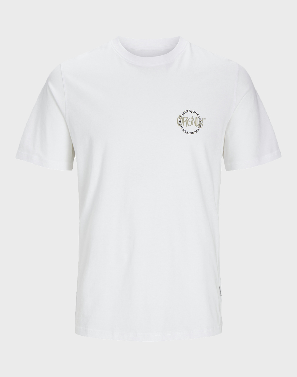 Jack&Jones Jorbushwick Circle Tee Ss Crew Neck Men Clothes T Shirts & Sweatshirts T Shirts White Cotton 12262651 Bright White Male T-Shirts
