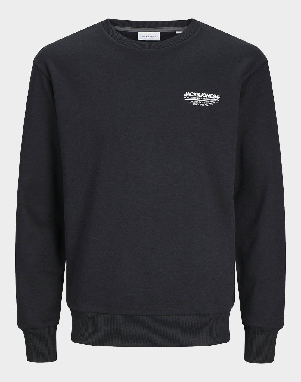 Jack&Jones Jjolive Sweat Crew Neck Men Clothes T Shirts & Sweatshirts Sweatshirts Black Cotton,Synthetic 12256831 Blackjack&Jones Male Sweatshirts