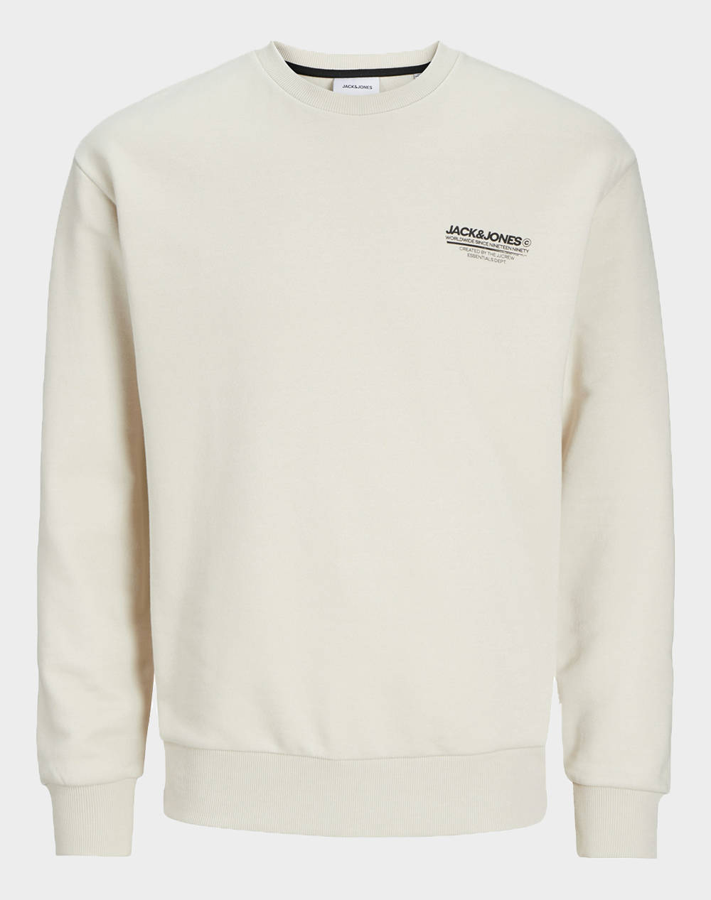 Jack&Jones Jjolive Sweat Crew Neck Men Clothes T Shirts & Sweatshirts Sweatshirts Cream Cotton,Synthetic 12256831 Moonbeamjack&Jones Male Sweatshirts