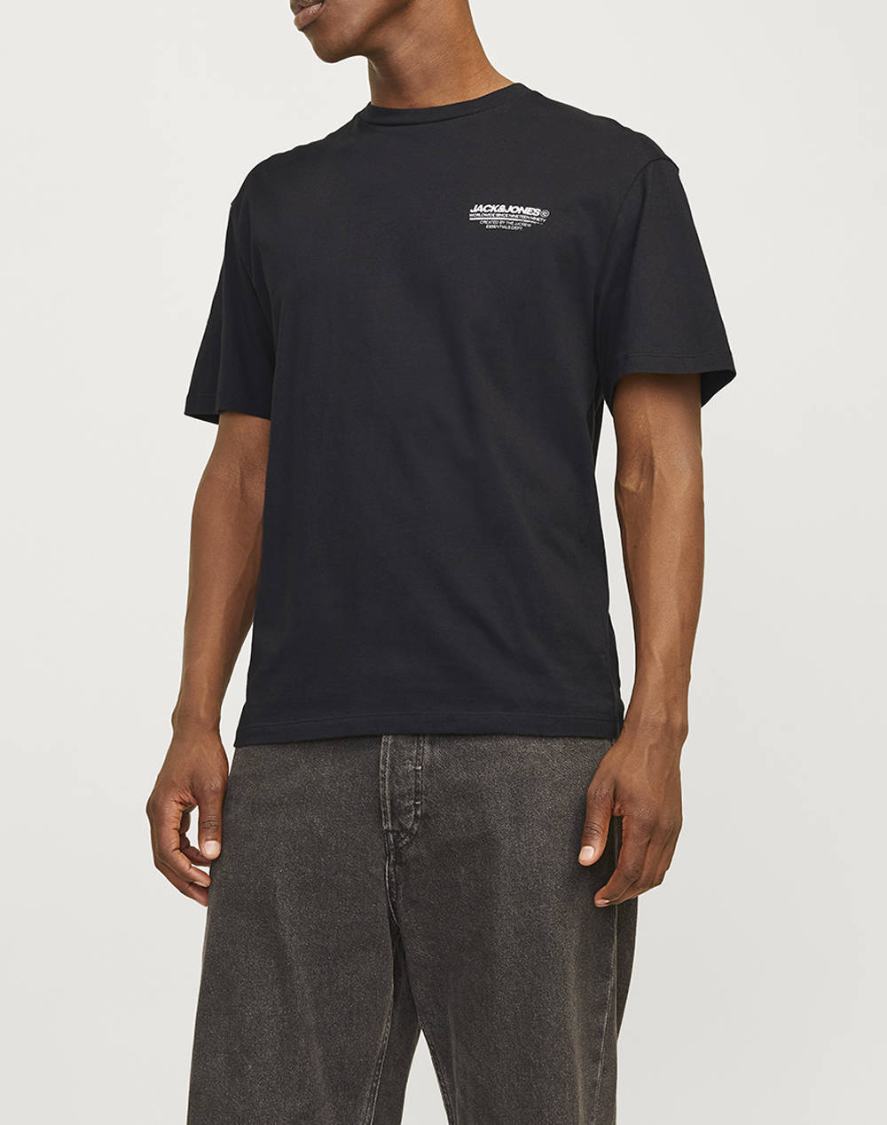 Jack&Jones Jjolive Tee Ss Crew Neck Men Clothes T Shirts & Sweatshirts T Shirts Black Cotton 12256793 Blackjack&Jones Male T-Shirts Black