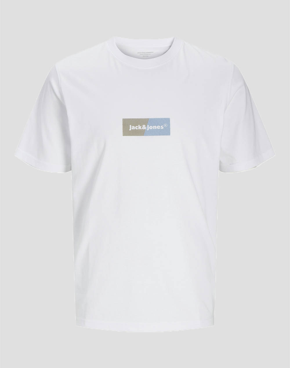 Jack&Jones Jorbronx Rectangle Tee Ss Crew Neck Men Clothes T Shirts & Sweatshirts T Shirts White Cotton 12262563 Bright White Male T-Shirts