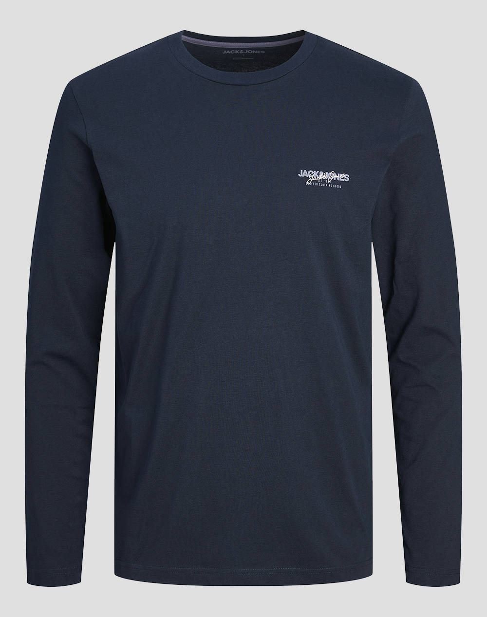 Jack&Jones Jjalvis Tee Ls Crew Neck Pls Men Clothes T Shirts & Sweatshirts T Shirts Navyblue Cotton 12265178 Navy Blazer Male T-Shirts Blue
