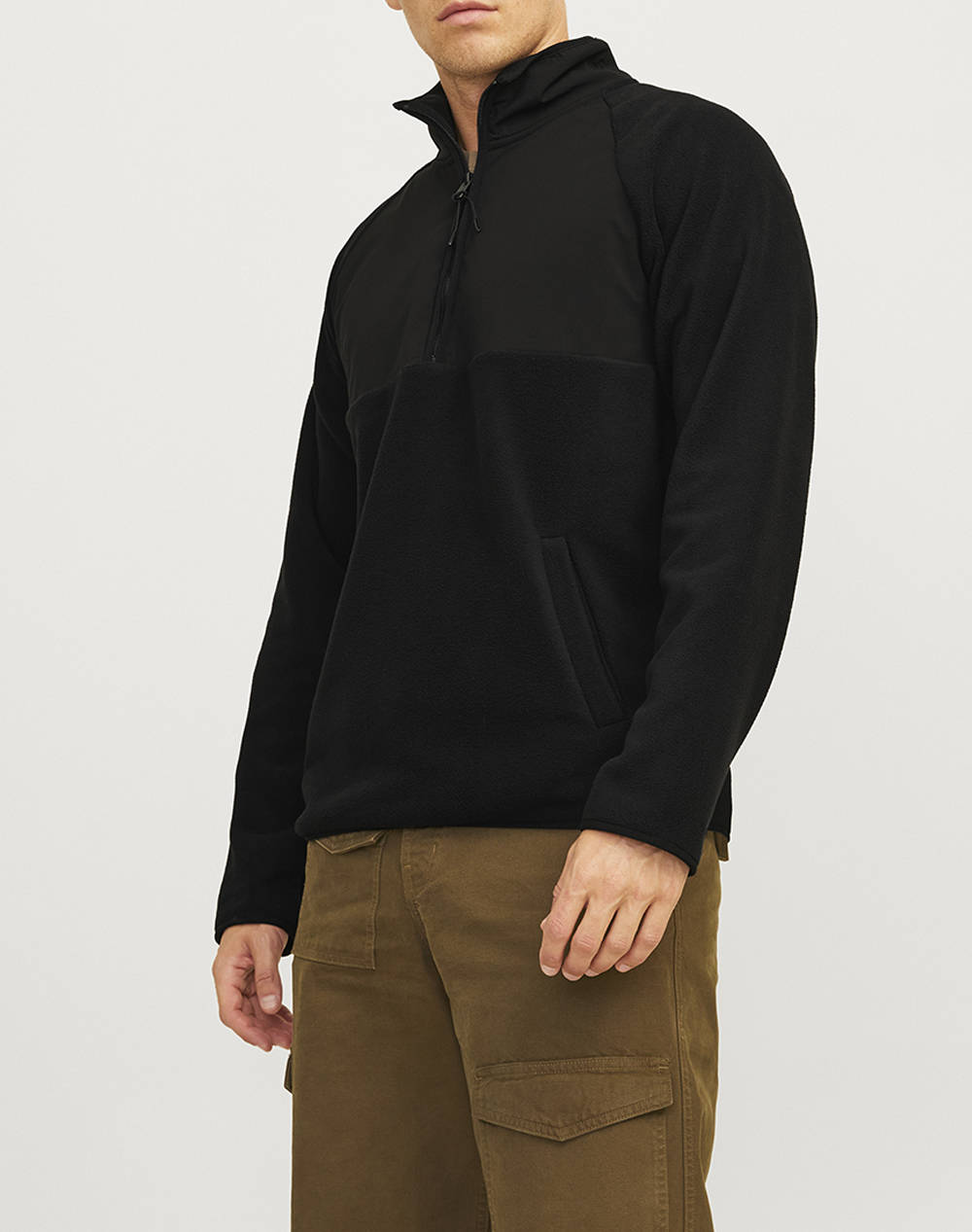 Jack&Jones Jcopeak Sweat High Neck Half Zip Men Clothes T Shirts & Sweatshirts Sweatshirts Black Synthetic 12260979 Black Male Sweatshirts Black