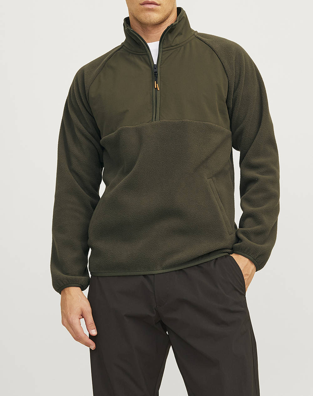 Jack&Jones Jcopeak Sweat High Neck Half Zip Men Clothes T Shirts & Sweatshirts Sweatshirts Olive Synthetic 12260979 Forest Night Male Sweatshirts