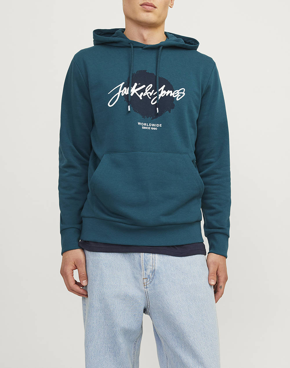Jack&Jones Jjtiley Sweat Hood Ln Men Clothes T Shirts & Sweatshirts Sweatshirts Petrol Cotton,Synthetic 12256807 Deep Teal Male Sweatshirts